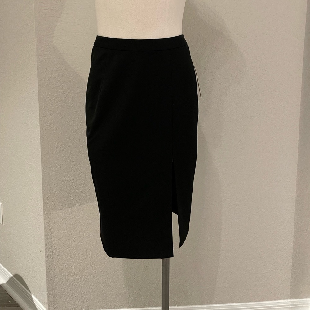 L’agence black pencil skirt sexy front slit size 6 NWT lined paid $275